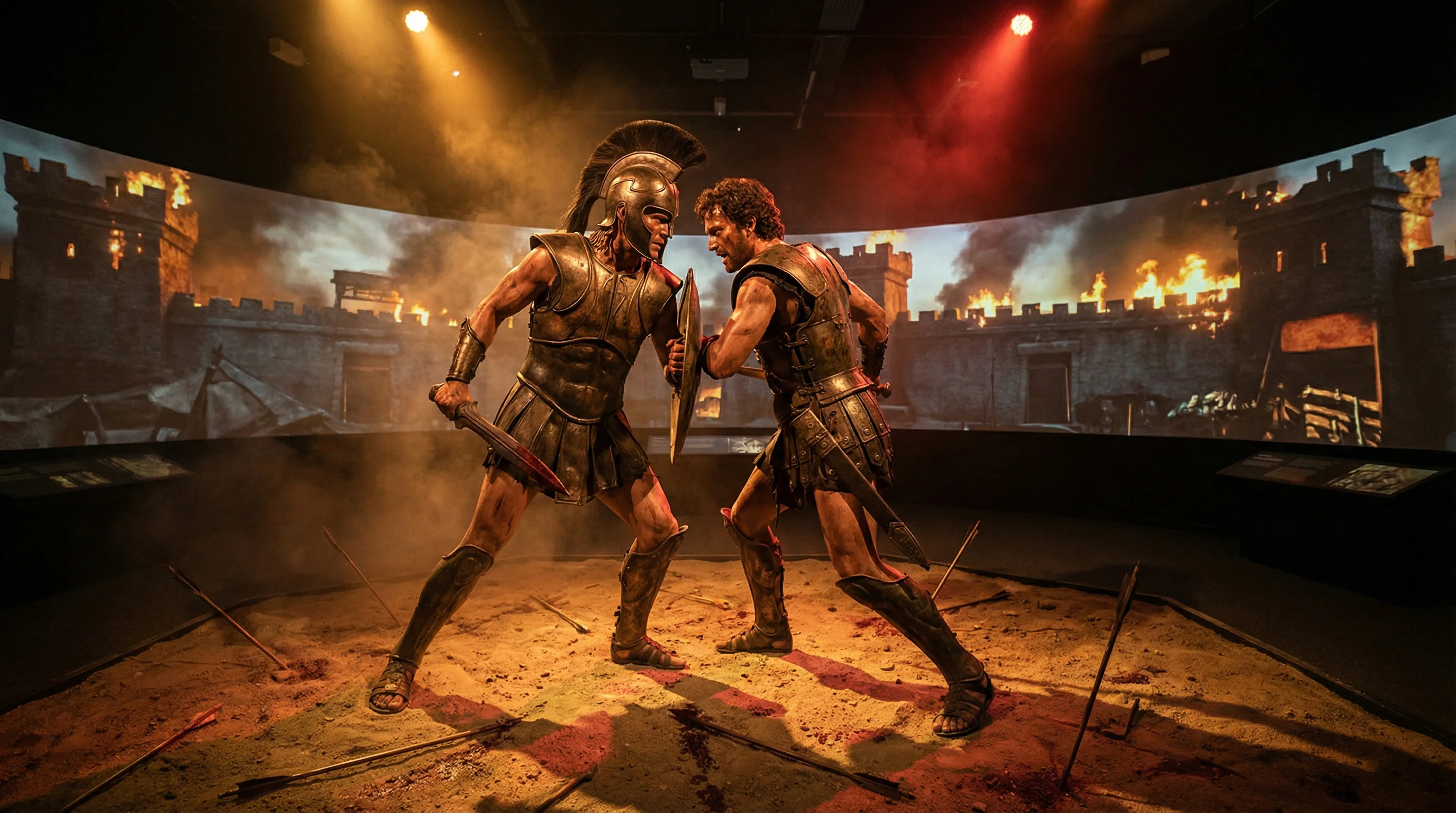 Battle of Troy with ancient Greek warriors and epic warfare scenes